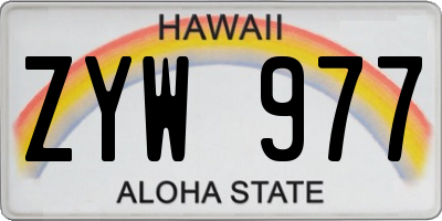 HI license plate ZYW977
