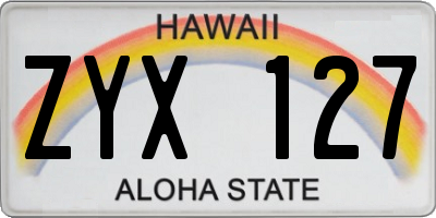 HI license plate ZYX127