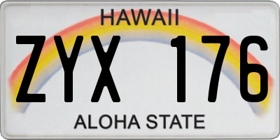 HI license plate ZYX176
