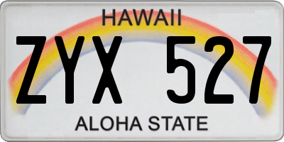 HI license plate ZYX527