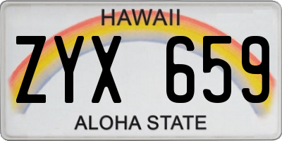 HI license plate ZYX659