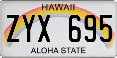 HI license plate ZYX695