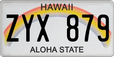 HI license plate ZYX879