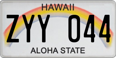 HI license plate ZYY044