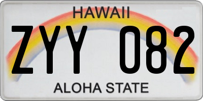 HI license plate ZYY082