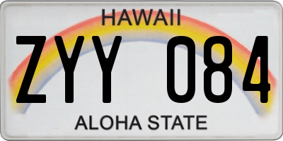 HI license plate ZYY084