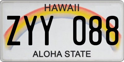HI license plate ZYY088