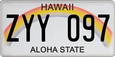 HI license plate ZYY097