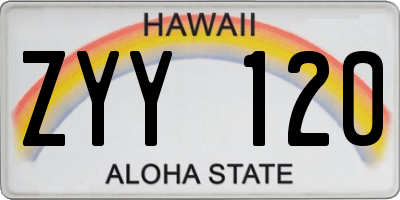 HI license plate ZYY120