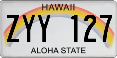 HI license plate ZYY127