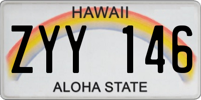 HI license plate ZYY146