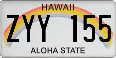 HI license plate ZYY155