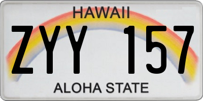 HI license plate ZYY157