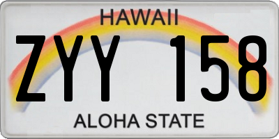 HI license plate ZYY158