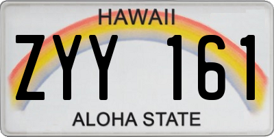 HI license plate ZYY161
