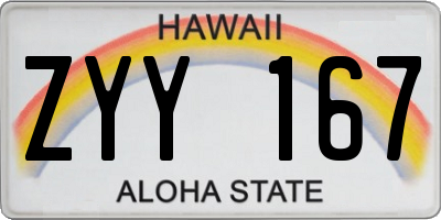 HI license plate ZYY167