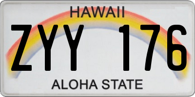 HI license plate ZYY176