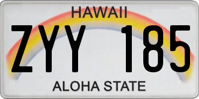 HI license plate ZYY185
