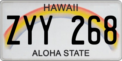 HI license plate ZYY268