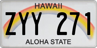 HI license plate ZYY271
