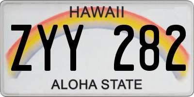HI license plate ZYY282