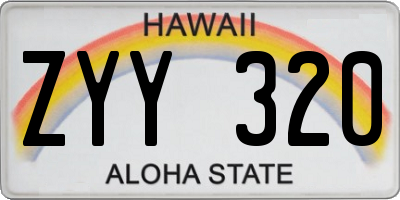HI license plate ZYY320