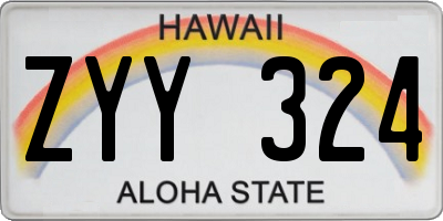 HI license plate ZYY324