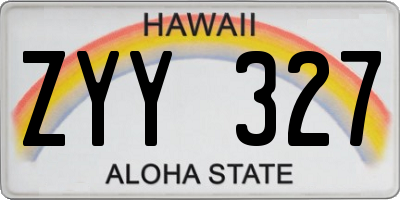HI license plate ZYY327