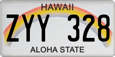 HI license plate ZYY328