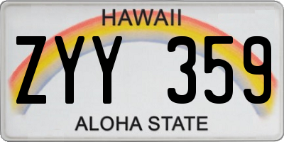 HI license plate ZYY359