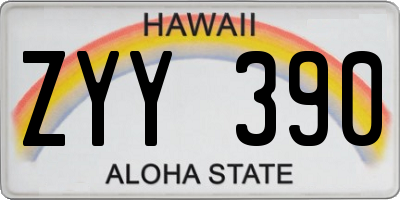 HI license plate ZYY390