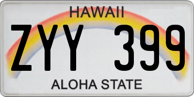 HI license plate ZYY399