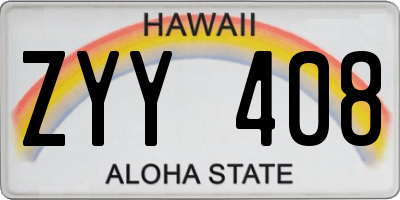 HI license plate ZYY408