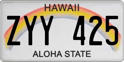 HI license plate ZYY425