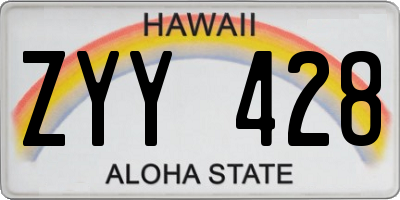 HI license plate ZYY428