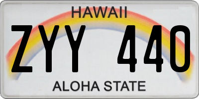 HI license plate ZYY440