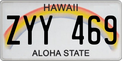 HI license plate ZYY469