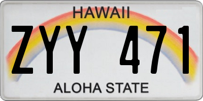 HI license plate ZYY471
