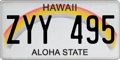 HI license plate ZYY495