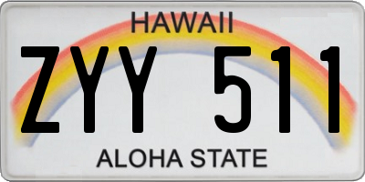 HI license plate ZYY511