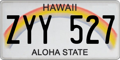HI license plate ZYY527