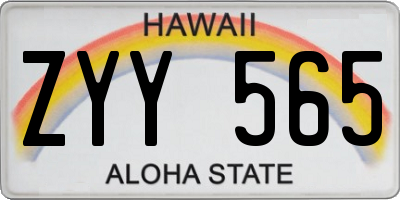 HI license plate ZYY565