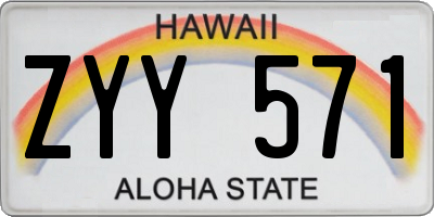 HI license plate ZYY571