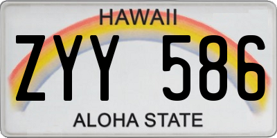 HI license plate ZYY586
