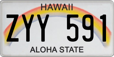 HI license plate ZYY591