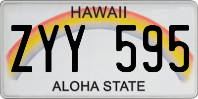 HI license plate ZYY595
