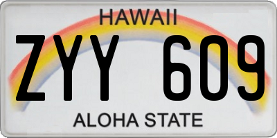 HI license plate ZYY609