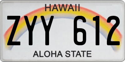 HI license plate ZYY612