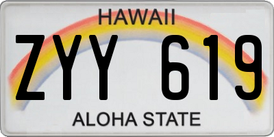 HI license plate ZYY619