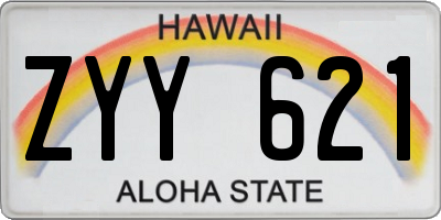 HI license plate ZYY621